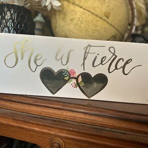 🖤 She Is Fierce Heart Sunglasses Gold Foil Canvas Art Print 🖤